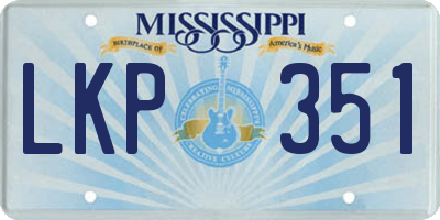 MS license plate LKP351