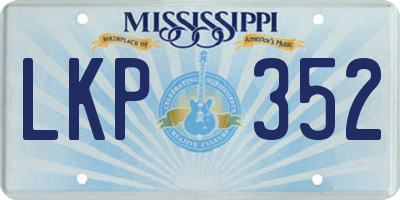 MS license plate LKP352