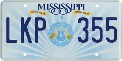 MS license plate LKP355