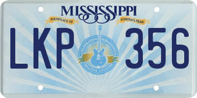 MS license plate LKP356