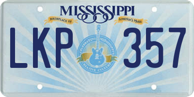 MS license plate LKP357