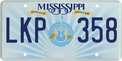 MS license plate LKP358