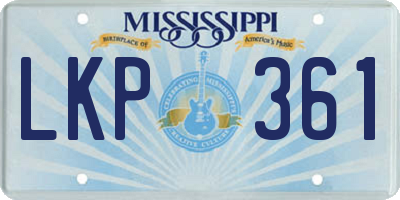 MS license plate LKP361