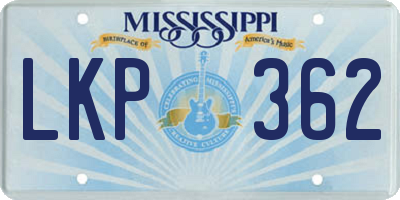 MS license plate LKP362