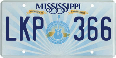 MS license plate LKP366