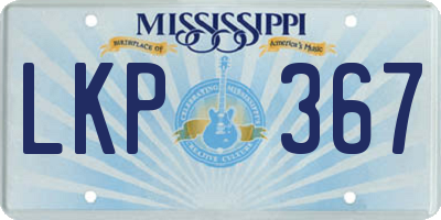 MS license plate LKP367