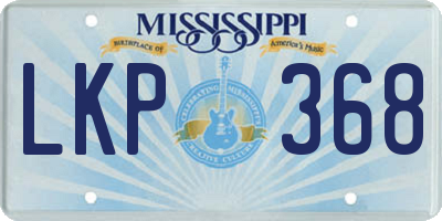 MS license plate LKP368