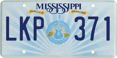 MS license plate LKP371