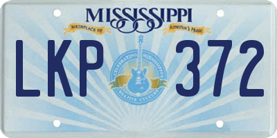 MS license plate LKP372