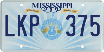 MS license plate LKP375