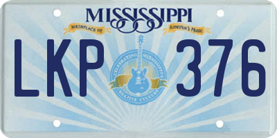 MS license plate LKP376