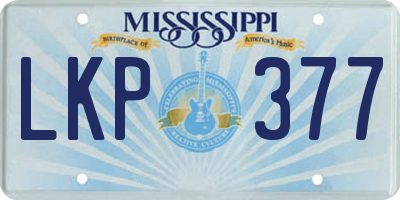 MS license plate LKP377