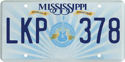 MS license plate LKP378