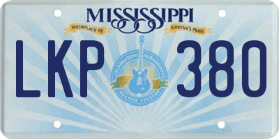 MS license plate LKP380