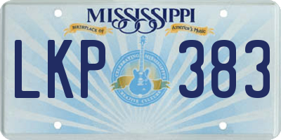 MS license plate LKP383
