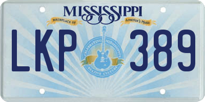 MS license plate LKP389