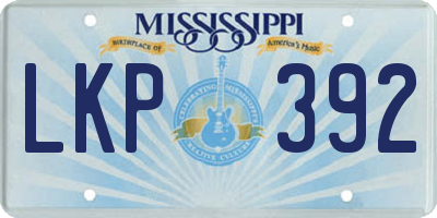 MS license plate LKP392
