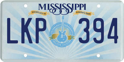 MS license plate LKP394
