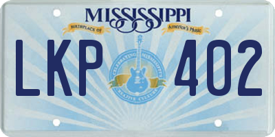 MS license plate LKP402