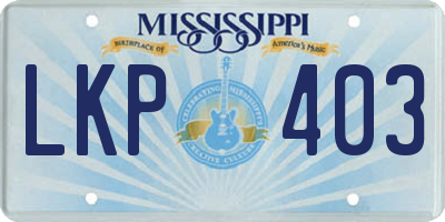 MS license plate LKP403