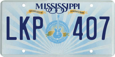 MS license plate LKP407