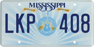 MS license plate LKP408