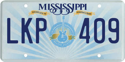 MS license plate LKP409