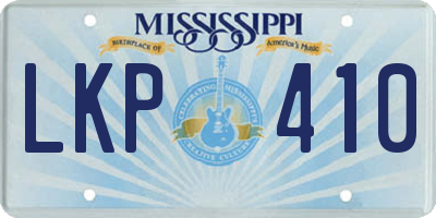 MS license plate LKP410