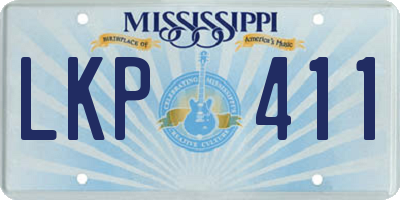 MS license plate LKP411