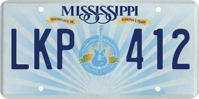 MS license plate LKP412