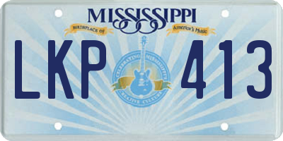 MS license plate LKP413