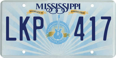 MS license plate LKP417