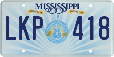 MS license plate LKP418