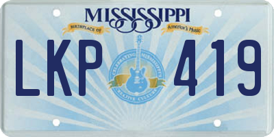 MS license plate LKP419