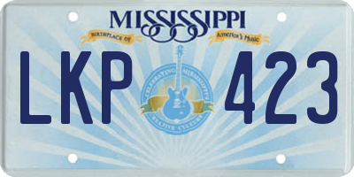 MS license plate LKP423