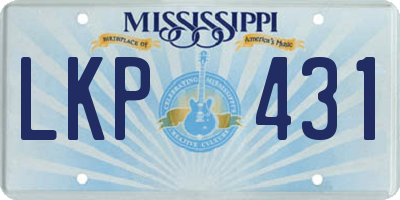 MS license plate LKP431
