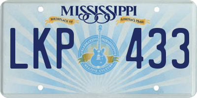 MS license plate LKP433