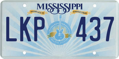 MS license plate LKP437