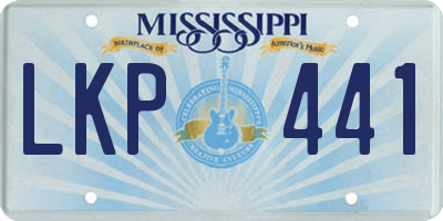 MS license plate LKP441