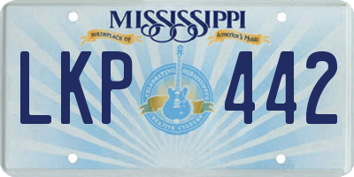 MS license plate LKP442