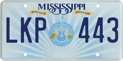 MS license plate LKP443