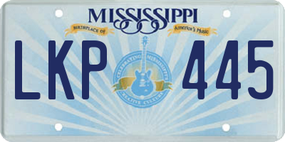 MS license plate LKP445