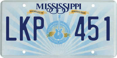 MS license plate LKP451