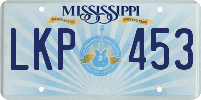 MS license plate LKP453