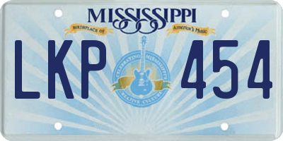 MS license plate LKP454