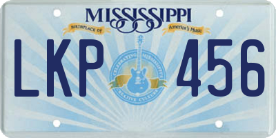 MS license plate LKP456