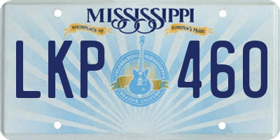 MS license plate LKP460