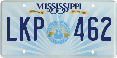 MS license plate LKP462
