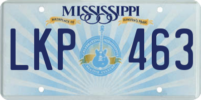 MS license plate LKP463