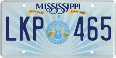 MS license plate LKP465